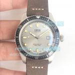 Replica Oris Divers Sixty-Five Grey Dial Brown Leather Strap Watch
